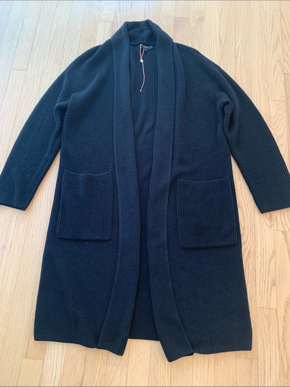 Quince Australian Merino Wool Women’s Duster Cardigan Black Medium NWOT